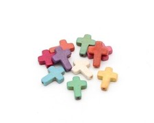 10 Stk. Howlith Perlen Kreuz