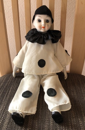 Vintage pierrot porzellanpuppe - vintage,