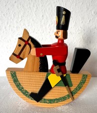 Reiterlein auf Schaukelpferd Holz Deko mit OVP 12,5cm Erzgebirge Weihnachten