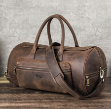 Echt Leder Reisetasche Umhängetasche Sporttasche Reise Duffel Übernacht Tasche