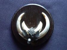 Trophäenschild Keiler rund 14,5 cm Set Keilerwaffen mit Eichenlaub und Eicheln