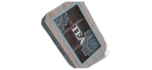 Teebox holz glas fächer - teebox,