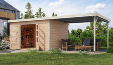 Gartenhaus Holz 28mm Gerätehaus Pluto 7 Metall/Holz 660x240cm +LAGERABVERKAUF+