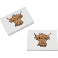 2 x 45mm 'Highland Cow Head'