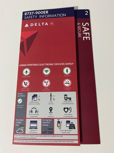 Safety card delta b737 900er - safety, b737-900er