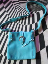 Damen Umhängetasche Türkis Leder