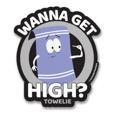 South Park Towelie Handtuch Wanna Get High 420 Cannabis 8cm Sticker Aufkleber