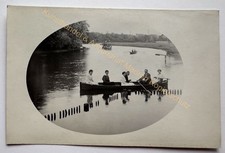 orig. Photo Postcard Boat Men
