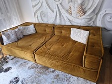 Die Wäscherei DESIGNER Samtcouch like Bretz, 260×135, BigSofa, samt,gold