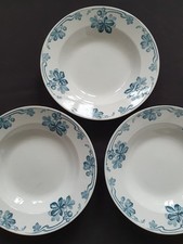 3 Villeroy Boch Dresden Suppenteller tiefe Teller Jugendstil antik Keramik blau 