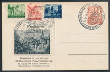 DR Privat-Ganzsache PP52 C1 02 Philatelistentag Nürnberg 1921 graugrün Vignetten