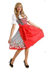 Dirndl Damen Trachtenkleid Rot