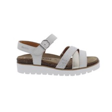 Mephisto MOBILS, Thina Sandale, Fog/ Weiß, Glattleder, Klettverschluss, Wechself