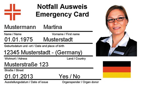 Notfallausweis - f.s.d.,