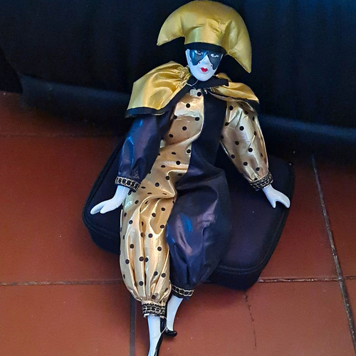 Vintage harlekin pierrot clown - vintage,