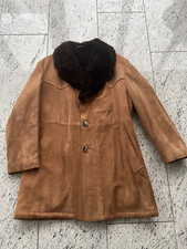 wunderschöner  cognacfarbener Lamm-Wildleder-Mantel Gr. 25 m. kl. Fehler