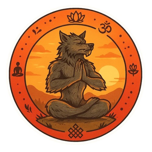 Meditierender werwolf sticker - werwolf,