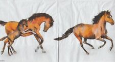 3 lose Servietten ~ Wildpferde mit Fohlen Pony Stute Hengst