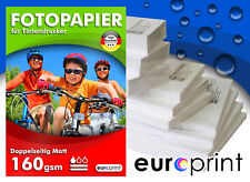 Inkjet Fotopapier 160g 10x15 100 Blatt Matt 2-seitig Premium