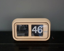 SELTENE SCHAUF VINTAGE CREMEFARBENE 50/60/70ER JAHRE BAHNHOF FLIP UHR