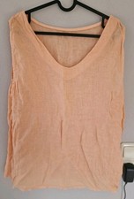 Leinentop Top Bluse Made in Italy Basicbluse  Sommerbluse Shirt Gr L Topzustand 
