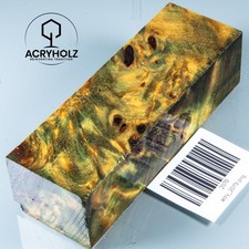 2079 Pappel Maser | 120x40x30 | Griffblock stabilisiert | ACRYHOLZ | Messergriff