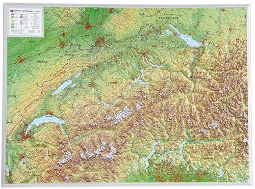 Schweiz reliefkarte groß - schweiz,,