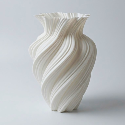 Weiße vase mit gedrehter - mit,