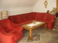 Wohnlandschaft Teracottafarben mit Bettfunktion 260X210 mit Sessel abzugeben