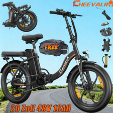 Cheevalry C16 48V 16Ah Akku 20*3 Zoll Elektrofahrrad Klapprad 250W City E-Bike