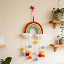 Makramee-Regenbogen-Wandteppic