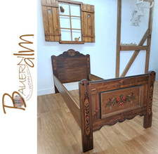 Voglauer Bett Landhaus 1800 braun antik Holzbett Einzelbett Kinderbett Gästebett