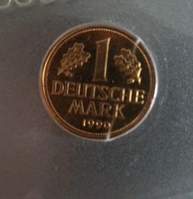 Deutsche Mark Goldmünze 1 DM 1990 Sammlerstück Eingeschweißt