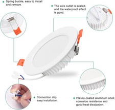 LED Einbaustrahler Deckenleuchte 6er 6W Ultra Flach IP44 nat. Weiß 600Lm 110 mm
