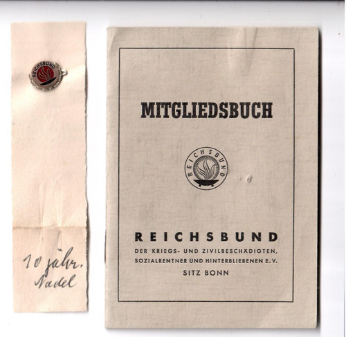 Mitgliedsbuch reichsbund - x5-,