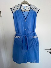 Dederon Kittel Schürze Wiki aus der DDR mit Gürtel zum Binden, hellblau, Gr. 164