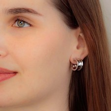 Bvlgari Ohrstecker aus 750er Weißgold 18K Creolen minimalistisch modern