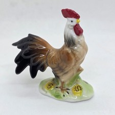 Porzellan Keramik Figur Hahn 9cm Handarbeit Porzellanfigur