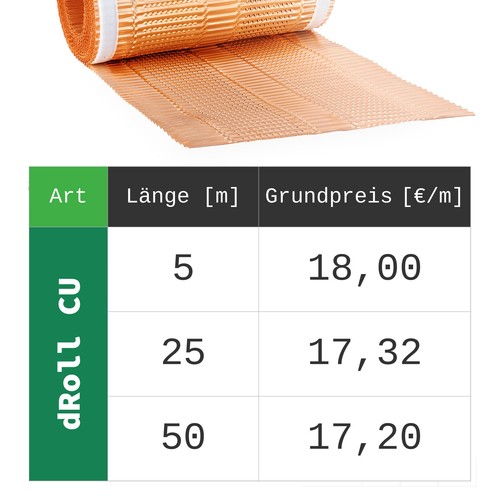 Premium kupfer grattrolle - premium,