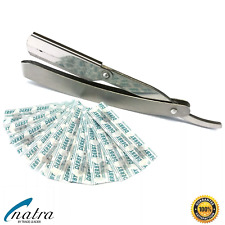 Rasiermesser inkl. 10 DERBY Rasierklingen Rasierer Rasur Herr Bart Razor NATRA