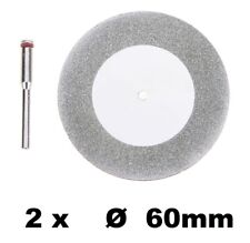 2x Diamant Trennscheiben Ø 60mm Stein Glas Modellbau Dremel Proxxon Mini Flex