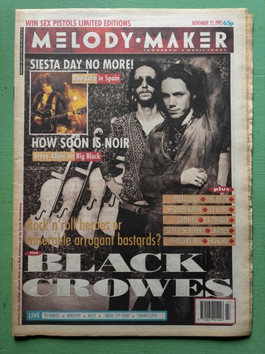Melody maker nov 1992 black - maker, 21-nov-1992