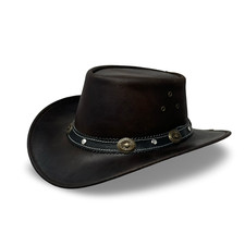 Lederhut Western Cowboy Unisex – Outdoor Hut Reiten, Wandern & Abenteuer Schwarz