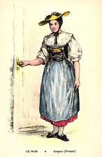 Schweiz, Frau in Trachtenkleidung, Aargau, , ca. 20er/30er Jahre