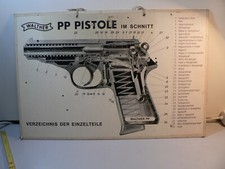 großes Schaubild Walther PP Pistole im Schnitt Grösse 60 x 40 cm