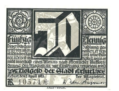 Notgeld erfurt stadt - notgeld,