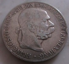 MDS ÖSTERREICH AUSTRIA HABSBURG 5 CORONA 1900 "FRANZ JOSEPH I.", SILBER #PS1