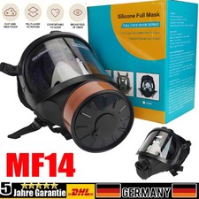 Staubmaske MF14 Gasmaske Lackiermaske Atemschutz Vollmasken mit Filter Schwarz
