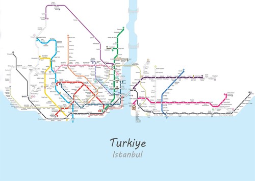 Istanbul metro karte wandkunst - istanbul,