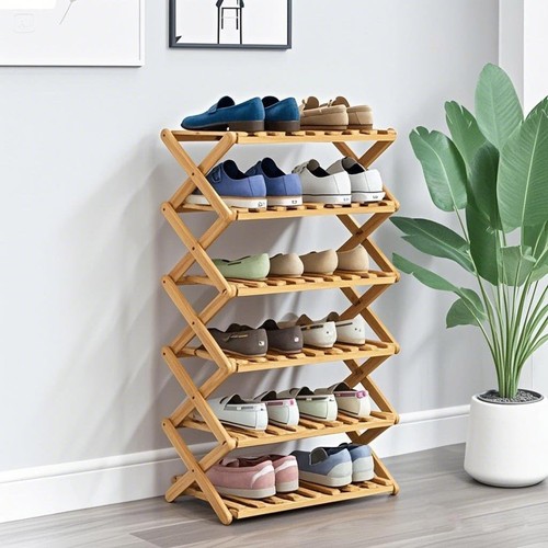 Schuhregal aus bambus mit - bambus, 6